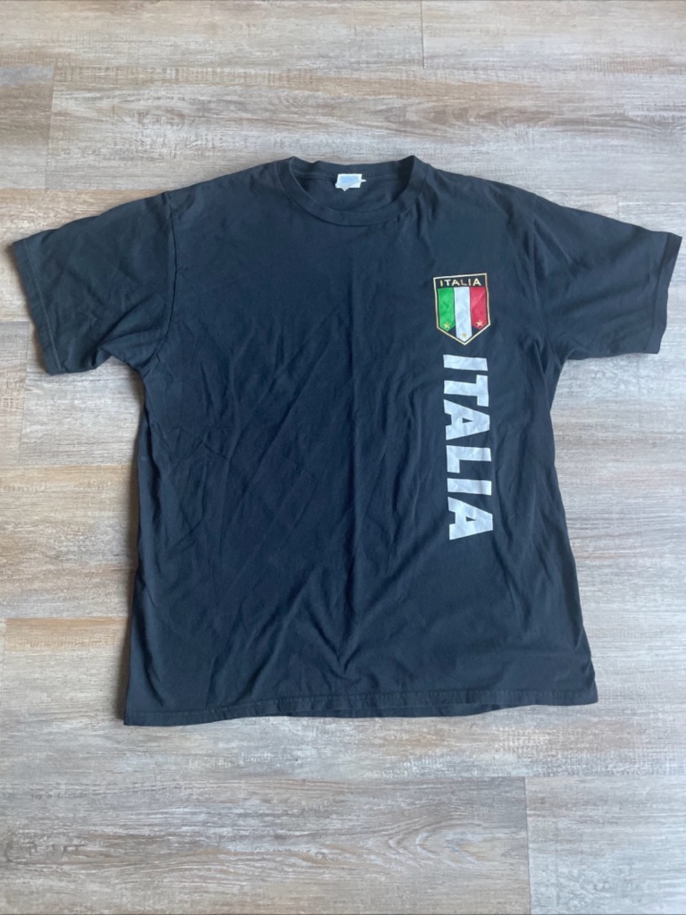 Italy Flag Crest Graphic Shirt Size L ITALIA Soccer Football Streetwear Style